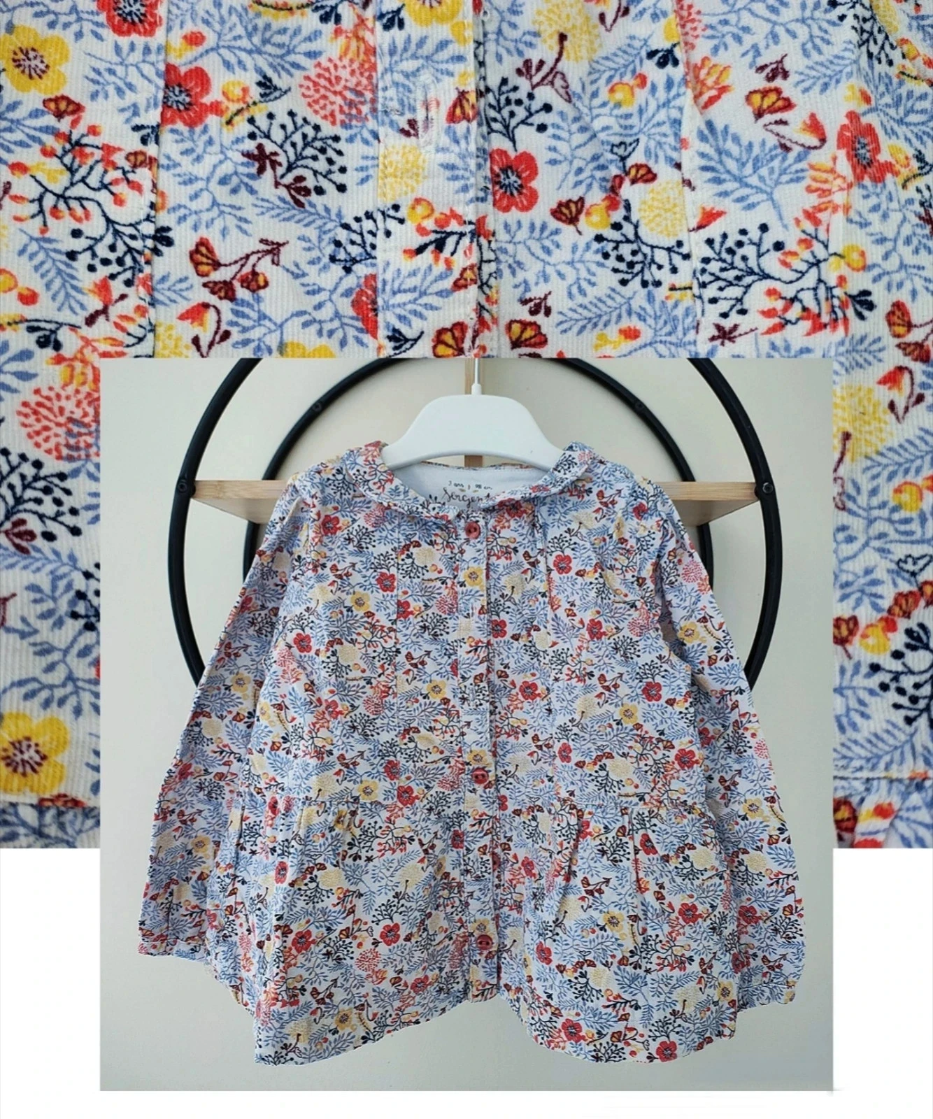 36 mois 3 ans chemise côtelée sergent major